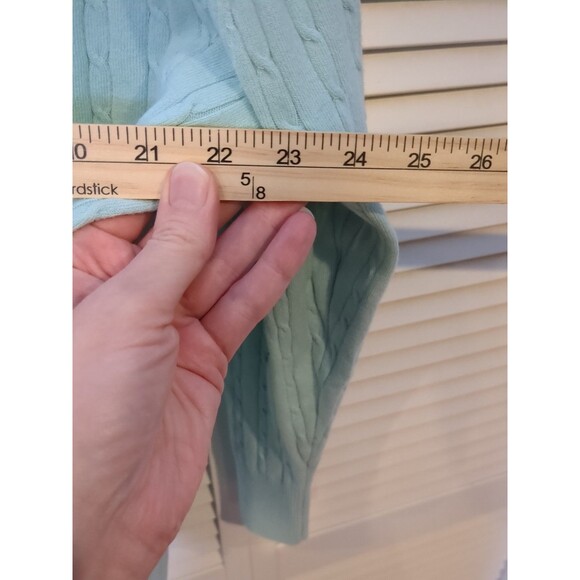 Old Navy V‎ Neck Cable Knit Sweater Womens XXL Mint Green Academia Spring EUC - Picture 8 of 10